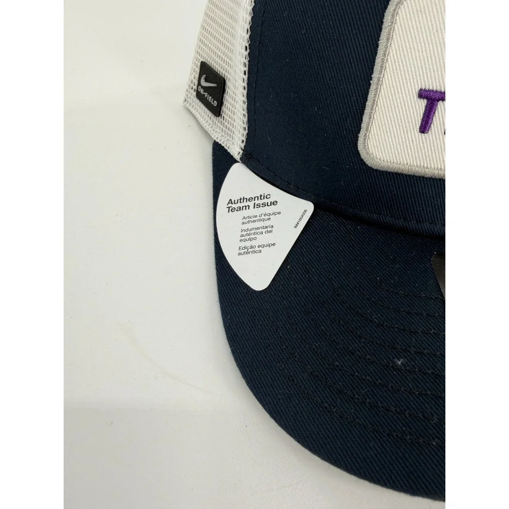 Nike‎ Rise Taylor Trojans Team Issued Mesh Snapback Hat Cap M/L Blue Purple New